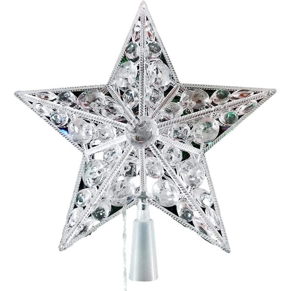Joulukuusilamppu, Vaihdettava 5-pisteinen tähden muotoinen taskulamppu lämpimän valkoisilla tai värillisillä valoilla