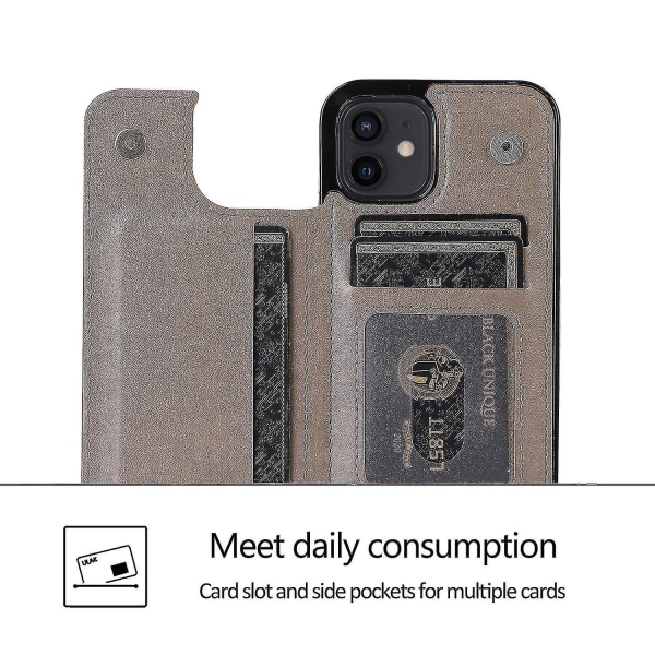 Case Iphone 12 Mini korttitelineellä Pu-nahkainen perhoskuvio (punainen)
