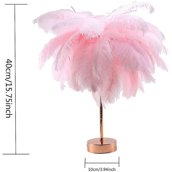 Kreativ bordlampe fjernbetjening fjerlampe Usb/aa batteristrømforsyning Kreativ diy varm varm lys fjerlamper bryllup hjem hjem indretning