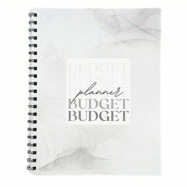 12 kuukauden budjettisuunnittelija, viikoittainen ja kuukausittainen tavoitteiden asettamisen suunnittelija, kuukausibudjettikirjan laskun organizer