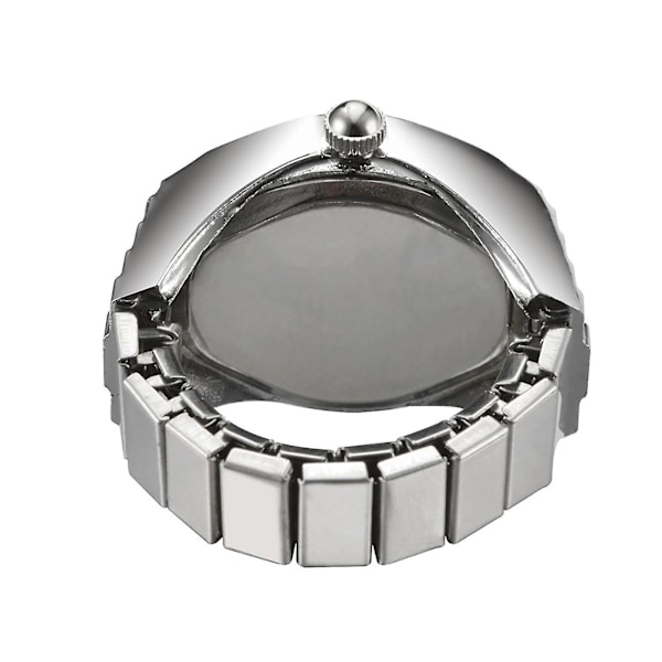 Wabjtam Finger Ring Watch Shape Stretchy Unisex Pointer Round Dial Quartz Watch Ring För Cocktail Party