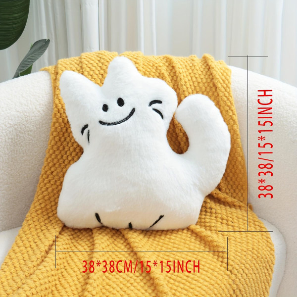 Tyynynukke Hymyilevä Kissanpentu Tyynytyyny Creative Olohuoneen Sohvan tyyny (valkoinen)