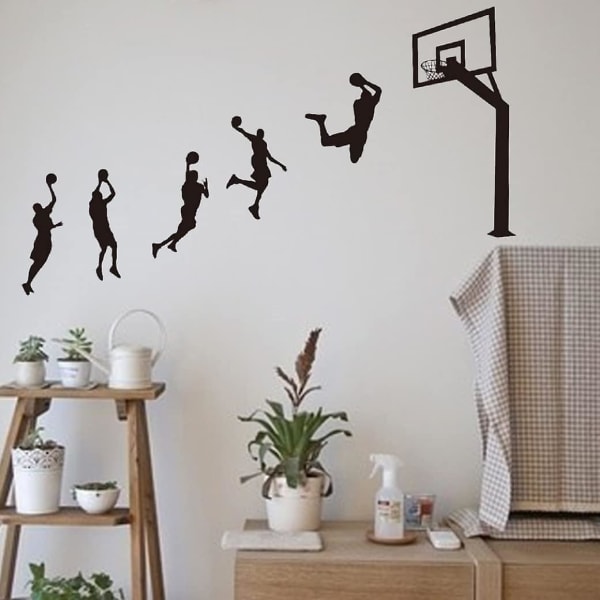 Basketspelare Väggdekaler Självhäftande sportväggdekaler för pojkrum 56x87cm