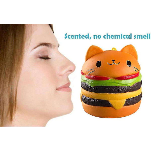 (Kattburgare) Långsamt stigande Squishy leksaker, Jumbo Squishies Pack Prime Långsamt stigande doftande Squishies Squeeze Mjuka leksaker Stressavlastare Gåvor för barn och A