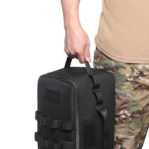Bärbar hopfällbar picknickverktygsförvaringsväska Multifunktionell lätt packning för vandring camping（Lera färg）