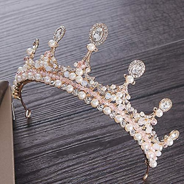 Flickor Kristall Tiara Prinsessa Kostym Krona Hårband Bröllop Brud Handgjorda Hårtillbehör
