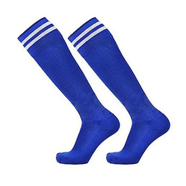 5 stk Fodboldsokker Strømper Voksne Boldestrømper Fortykket håndklædebund Sports åndbare lange sokker（mørkeblå）