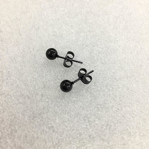 6 st stjälp i rostfritt stål, svarta, vakuumpläterade, allergivänliga (3 mm + 4 mm + 5 mm + 6 mm + 7 mm + 8 mm)