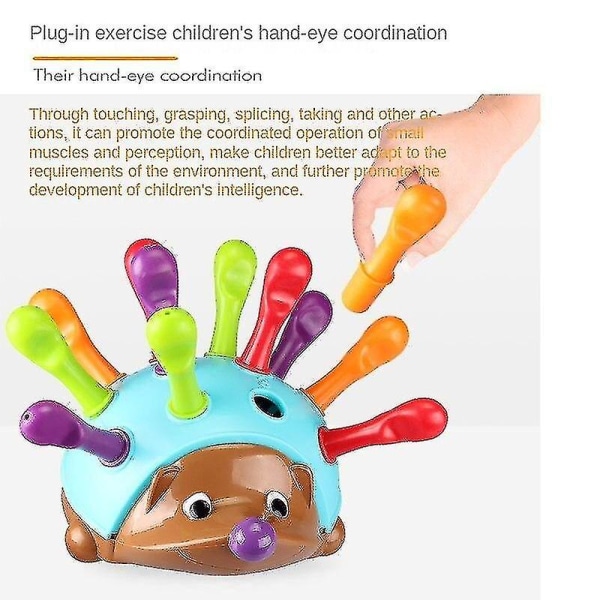Barns lapptäcke igelkott Baby Träning Fokus Baby Hand-öga-koordination Pussel Leksaker för tidig utbildning