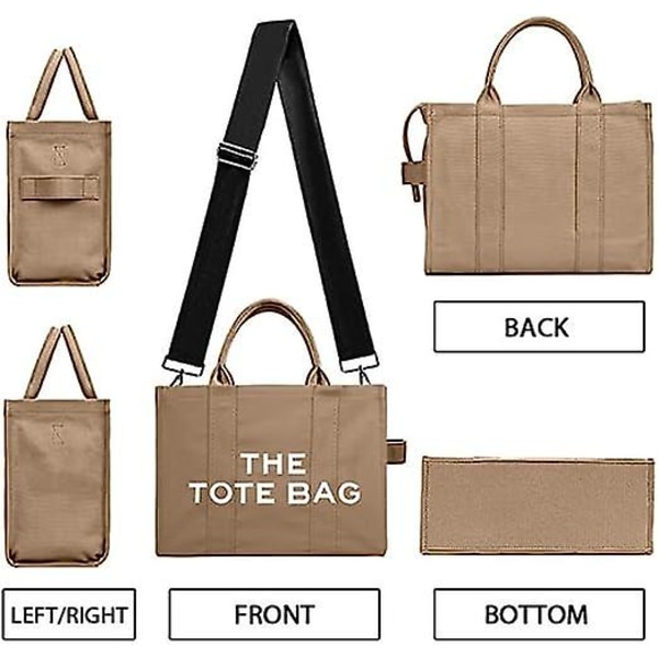 Minithe Tote Bag för Kvinnor Crossbody Canvas Tote Bag Resväska Handväska Dragkedja Canvas Tote Bag