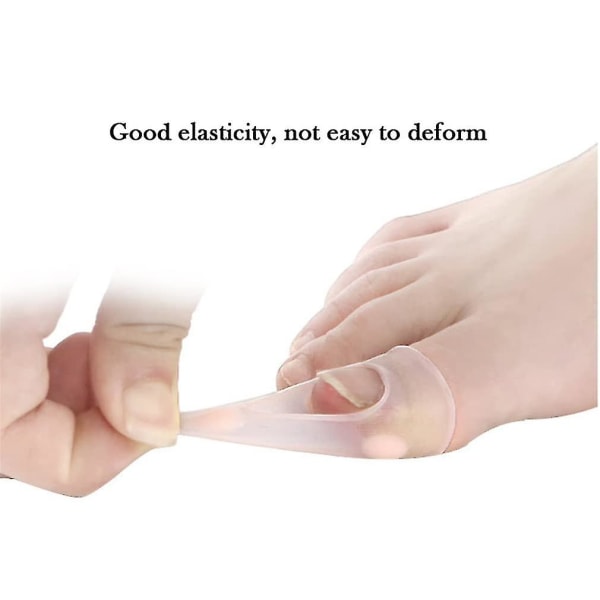 Korreksjonshylser for inngrodde tånegl, 4 par elastisk silikon Korreksjonsverktøy for inngrodde tånegl Tykk Paronychia behandlingskorrigerende stortåermer, tå