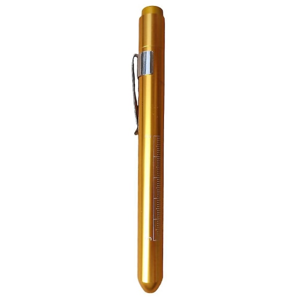 Bärbart pennljus med pennklämma Återanvändbart hållbart pennljus för medicinska människor (gult gult ljus)