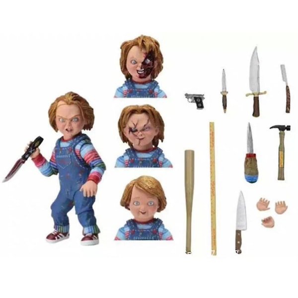 Skrekkfilm Chucky Actionfigurer Sett Fans Gaver Halloween Innendørs ornamenter