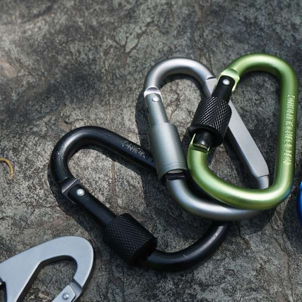 4 stk. Heavy Duty Spring Snap Hook Lille Bjergbestigning Spænde D-ringe Klips Hæklet Klatring Karabiner Nøglering Klips Aluminium Legering Klatring (7,5 * 4 cm)