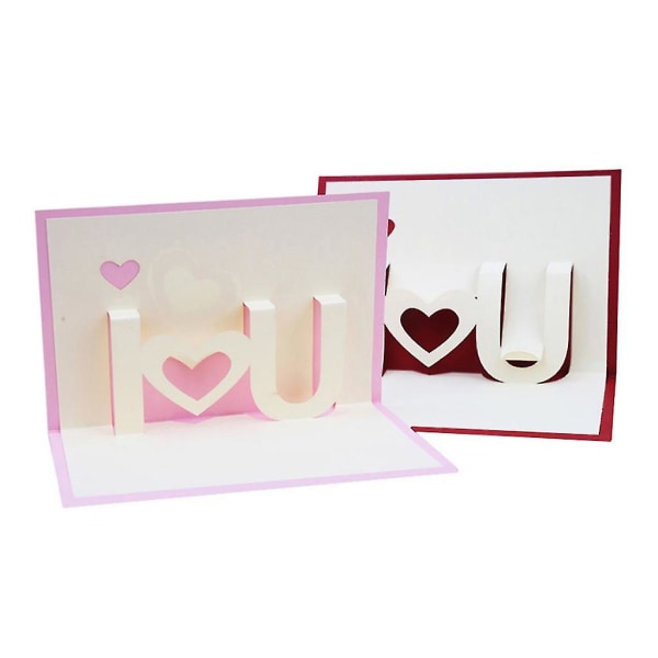 Paperi I Love You 3d Pop Up -kortille Käsintehdyt onnittelukortit Ystävänpäivä Weddille