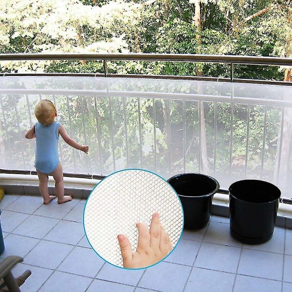 Baby 3 meter fortykket sikkerhedsnet Balkon Beskyttelsesnet Dekorativt net Børnetrappe Beskyttende netisolering（to）