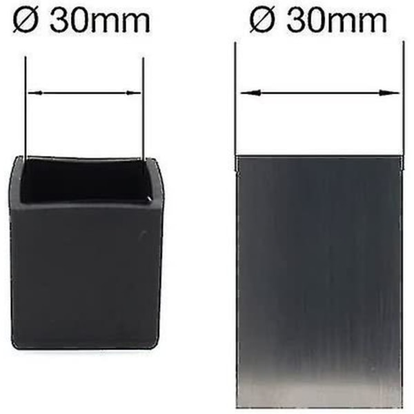 Fyrkantiga gummigavlar - 30 mm - För stolar, bord, möbelben