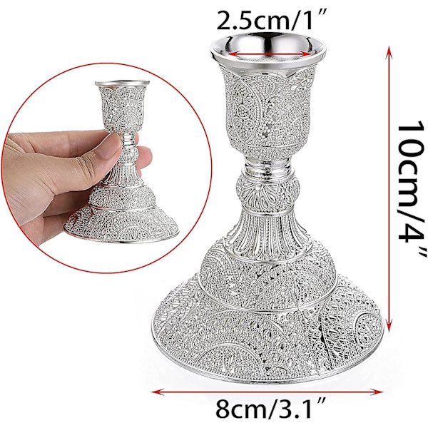 2-pack Ljusstake Ljusstakehållare, Dekorativ Kolonn Ljusstake för Koniska Ljus
