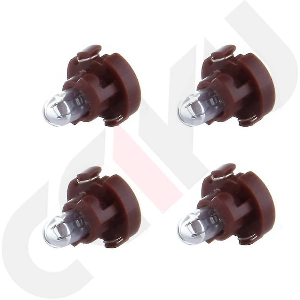Pakke med 4 erstatningslyspærer for dashbord A/C instrumentklynge panel dashbordmålerlys varmt hvitt T3 Neo Wedge halogenpære 12v