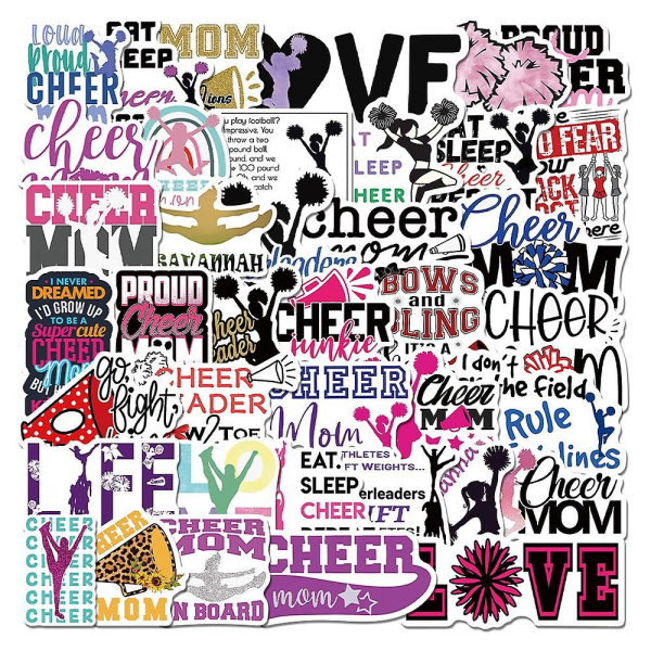 50 Cartoon Cheerleading Cheer Stickers