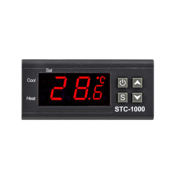 Digital temperaturkontroller Stc-1000 Intelligent temperaturregulator AC 110~220v Kjøleskapstermostatstøtte Oppvarming/kjøling/temperaturkorr.