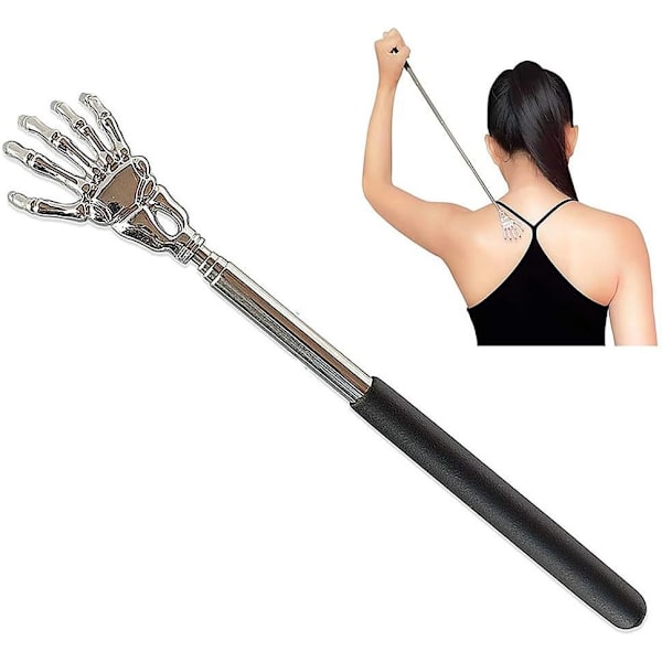 Ryggkliare - Utdragbart teleskophandtag - Skeletthand i rostfritt stål - Ryggmassageapparat - Kroppsmassageapparat Huvudkliare - Cool Gadget - Funnyblac
