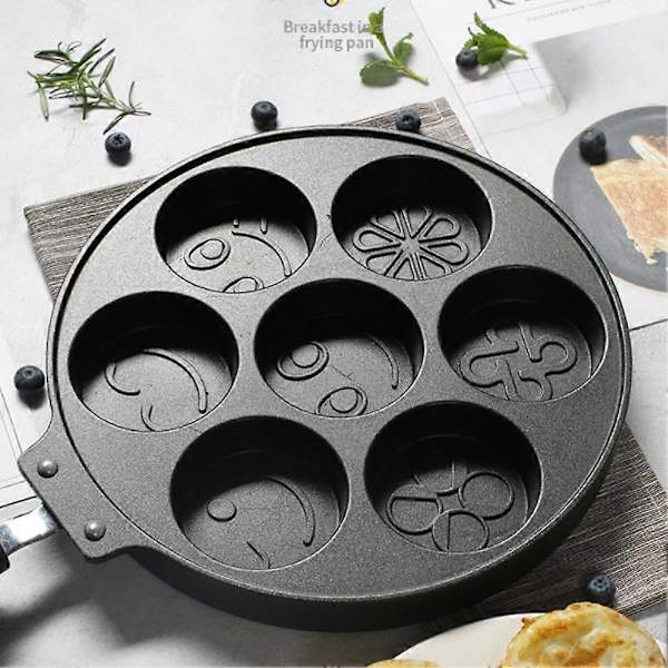 Äggdumpling PoT non Stick Sjuhåls Stekt Äggkruka Tårta Form Röd Bönkaka Bakplåt