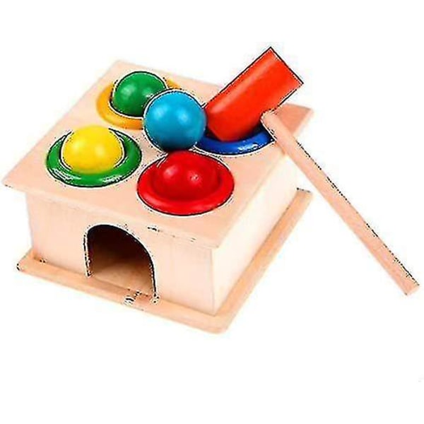 Baby træ Hammer Ball Legetøj Sæt Børns sjov Hamster spil legetøj
