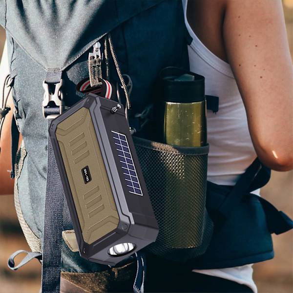 Solardriven Bluetooth-högtalare Bärbar utomhushögtalare med Bluetooth med multifunktionell utomhusficklampa Stereoljud med bas Hem Trådlös högtalare