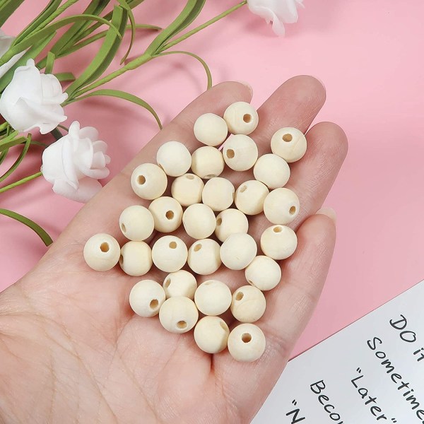 100st Runda träpärlor - Spacer Beads - Gör DIY-tillbehör 8 mm