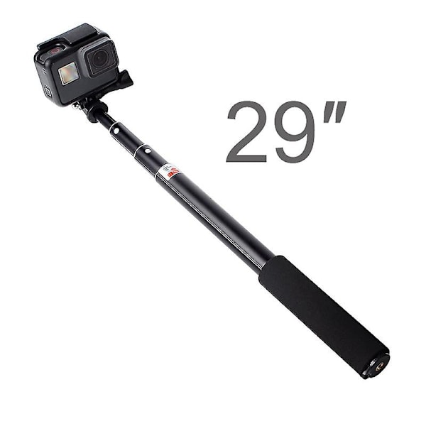 För Gopro-tillbehör 29 tum aluminium-selfiestick monopod för Go Pro Hero 9 8 7 6 5 4 Session Dji Osmo Sjcam Yi 4k Eken-kamera (Monopod)