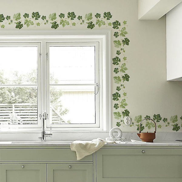 Väggdekaler med vita blommor, grenar, blommiga väggdekaler för sovrum, vardagsrum, TV-väggkonst, heminredning