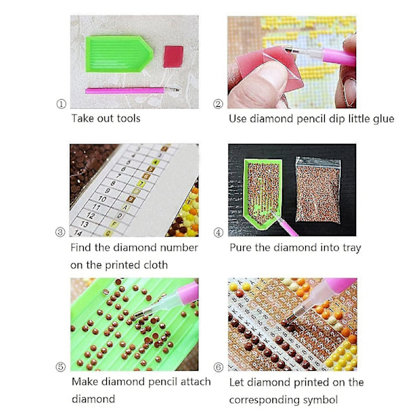 5D Diamantmålning DIY-kit Full Borr Diamantkonst Broderi Målning För Hemvägg Dekoration, 30 X 40 Cm (Flicka)