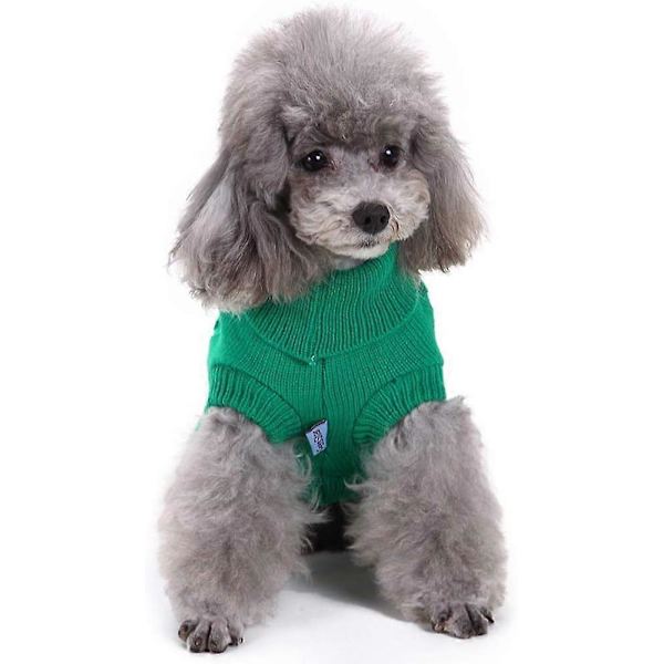 Hundtröja, Varma Djurtröjor Hundar Stora Hundar, Söt Stickad Klassisk Katttröja Hundkläder Kappa för Flickor Pojkar Hund Valp Katt (Small, Grön)