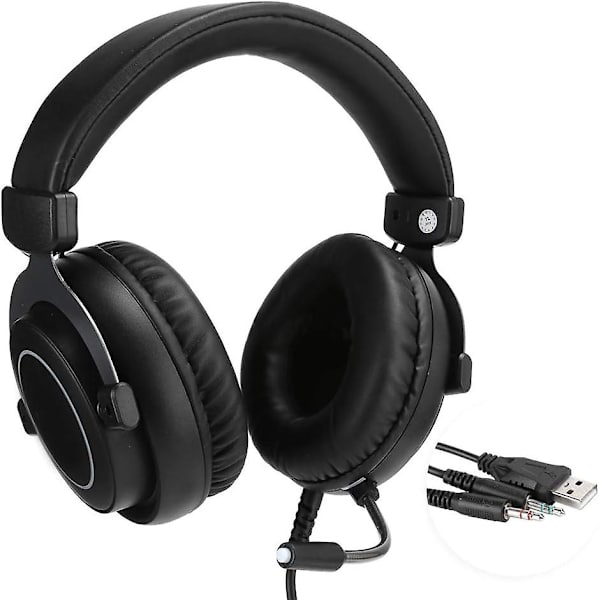1 * Headset - 3,5 mm trådbundet spelheadset brusreducerande stereo mikrofonhörlurar