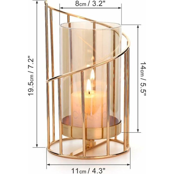 Kynttilänjalka kultainen kynttilänjalka pilari kynttilät teekynttiläpidike lasi luova muotoilu geometrisilla muodoilla, juhlasisustus yhteensopiva olohuone ta