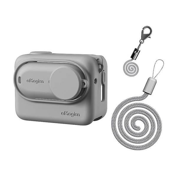 Silikonbeskyttelsesveske Kameraveske for Insta360 Go 3 Camera Guard Bæreveske Mykt deksel Flerfarget valgfritt（Grå）