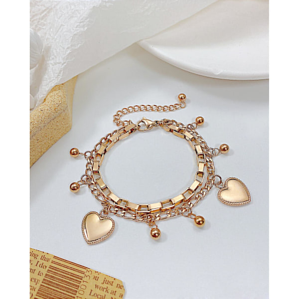 Berlockarmband för kvinnor Flickor, Berlockarmband i rostfritt stål för kvinnor Hjärtaarmband Berlockarmband Smycken Presenter till jul födelsedag