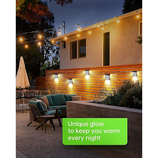 Solcellelamper utendørs, vanntette LED-solcellelamper utendørs, solcellelamper med dobbel modus for hage, terrasse, gårdsplass, oppkjørsel, basseng, verandadekorasjon (pakke