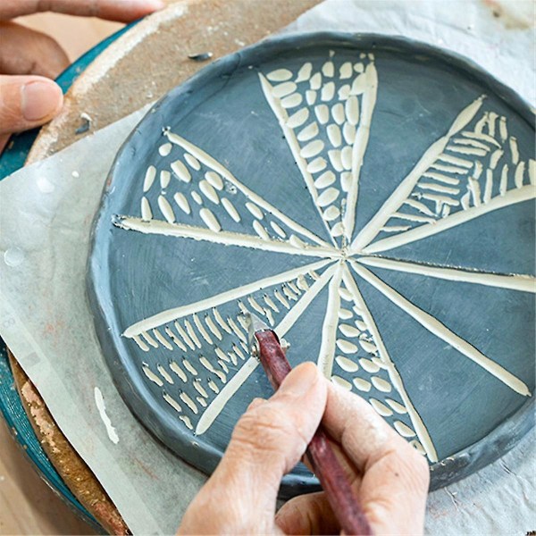 Punakukkien päärynän veistotyökalut Tekstuurisaviveistokset Käsin veistetyt koristeelliset ruostumattomasta teräksestä valmistetut rengasveitset C (valokuvan väri)