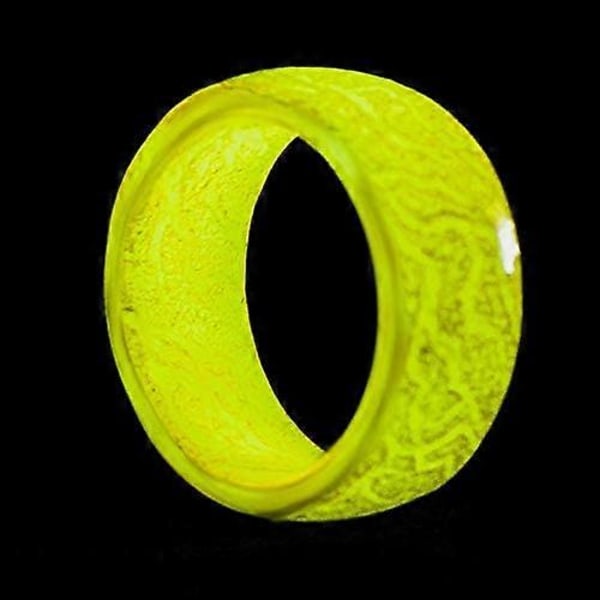 Luminous Glow Ring - Lysande Ring i Mörkret Unisex Dekoration Fluorescerande Ring Smycken för Kvinnor Män, Gul, 1111