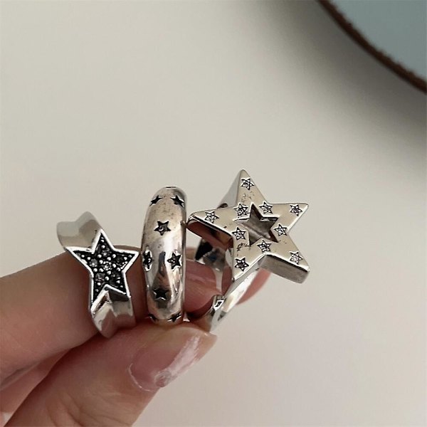 Ring Star Moon Open Ring Star Moon Series Ring Present 3 st