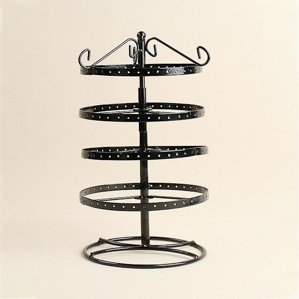 Ørepyntstativ Organizer 360° Rotasjon Ørepynt Oppbevaring Metall Smykkeholder Smykke Organizer 4 Lag Ørepynt Display Stativ