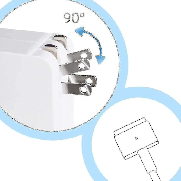 Mac Book Air-laddare, Ac 45w Magsafe 2 T-tip nätadapterladdare ersättning för Macbook Air 11/13 tum