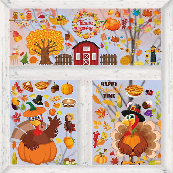 Thanksgiving-dekorasjoner Høstvindusklynger - Høstdekor for søte dyr