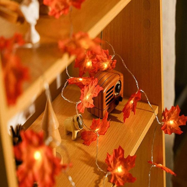 Ctmw String Lights Maple Leaf Light Twinkle Hengende Belysning Dekorasjoner For Innendørs Utendørs Hage Halloween Thanksgiving Julefest Dekor Gradien