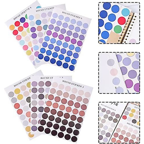 10 ark Morandi Color Håndkonto-klistermærke Runde notesbogsetiketter (blandet stil)
