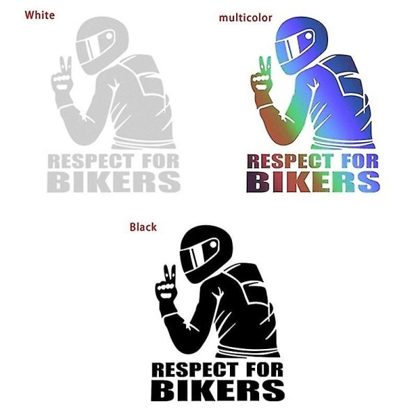 2 stk Respekt for syklister Autodekorasjon Laser Bilmotor klistremerke Flyttbare klistremerker