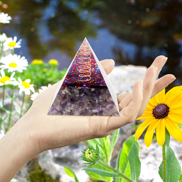Diy naturliga ametist naturstenar med energigenerator med kristallpunkt