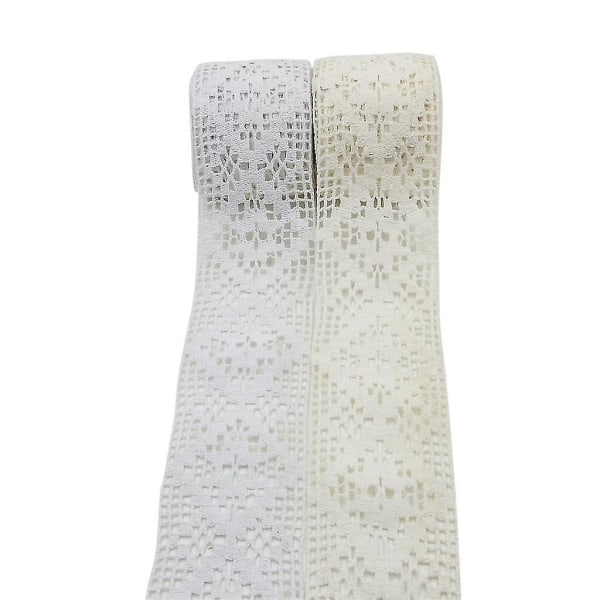 5 m puuvillainen brodeerattu kukkakoristelu applikaatio vaatteille Ompelu Craft White
